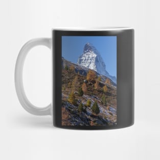 Matterhorn, autumn, trees, forest, Zermatt, Valais, Switzerland Mug